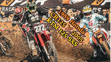 125cc race at 2025 VMXdN 89 CR125 vs 05 KTM 125 SXS