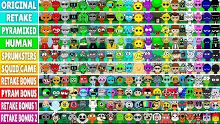 Sprunki Original Vs Pyramixed Vs Retake Vs Human Vs Sprunksters Vs Squad Game Vs Bonus