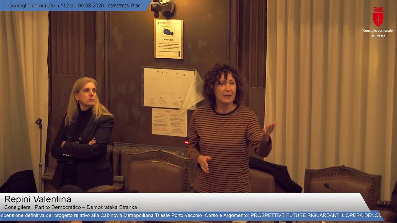 9 Marzo 2026 - Live streaming del Consiglio Comunale di Trieste