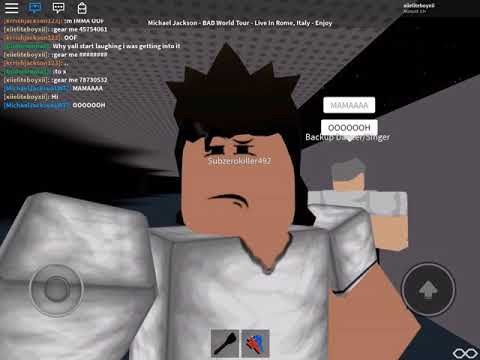 Roblox Michael Jackson Bad World Tour Snippet Of Subzerokiller Performing By Inferno Kenny - michael jackson smooth criminal roblox id