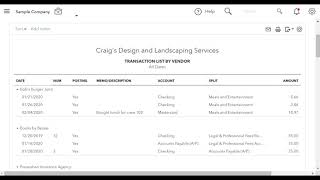 Customize Transaction List by Vendor