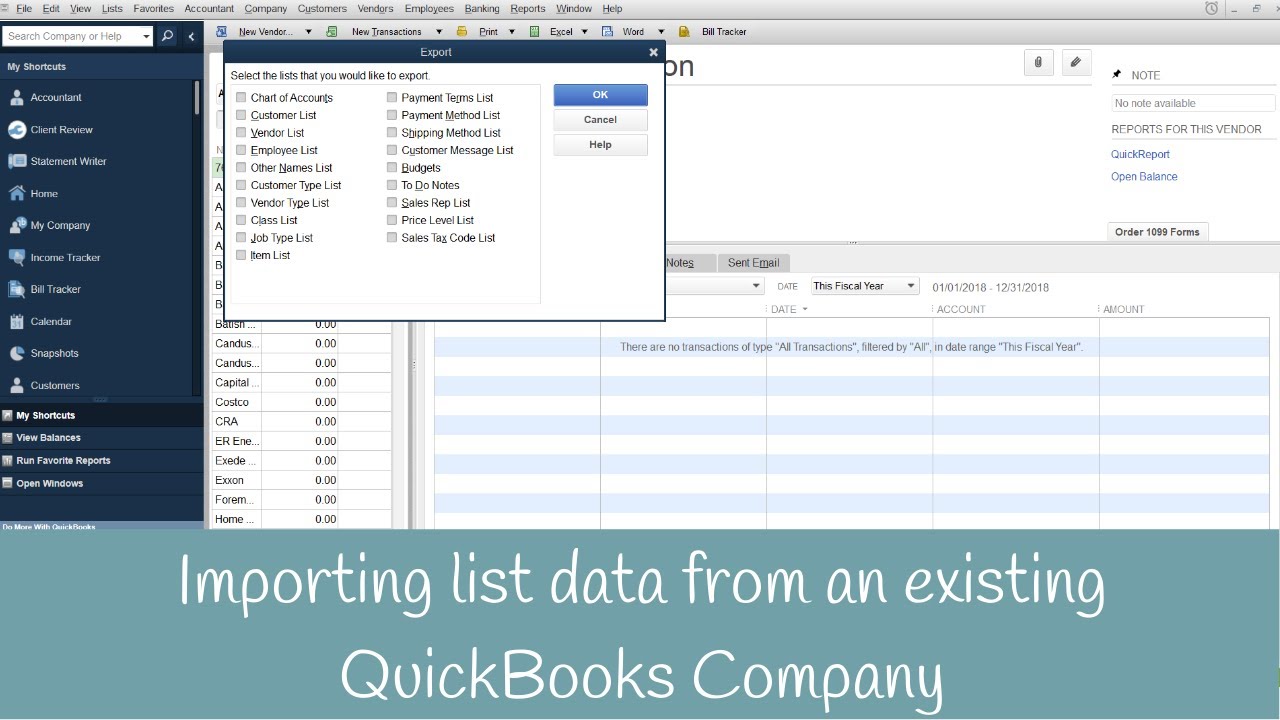 Copy Chart Of Accounts In Quickbooks To A New Company