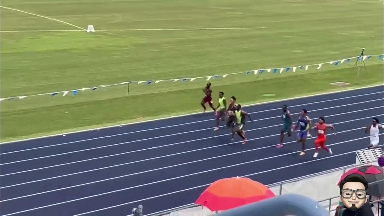 East Coast Relays 2023 Men 100m Heat 1 Azeem Fahmi of Auburn 2nd run