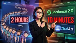 官方要排几小时…ChatArt 直接用 Seedance 2.0，效率离谱！