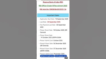 rbi grade b notification 2025 | rbi grade b vacancy 2025 #rbiassistant #govtjobs #rbigradeb