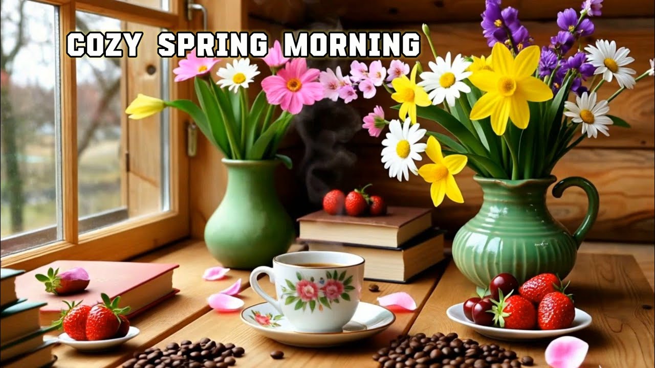 The Perfect Spring Morning ☀️☕ Cozy Coffee Ambience with Soft Piano ...