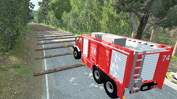 Cars vs 100 Fallen Trees - BeamNG.drive - SmashBoomCars