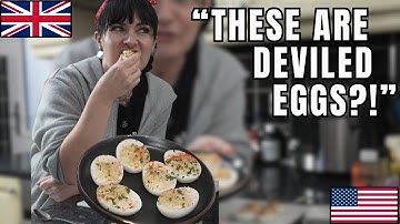 British Girl First Time Trying American Deviled Eggs!!