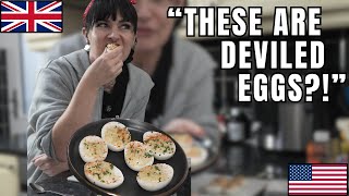 British Girl First Time Trying American Deviled Eggs!! Content