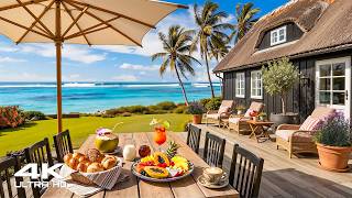 Relaxing Morning Jazz at a Cozy Beach House - Summer Bossa Nova Jazz & Crashing Waves for Good Moods