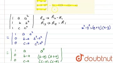 Using properties of determinant, prove that `abs{:(1,a,a^2),(1,b,b^2), | Class 12 Maths | Doubtnut