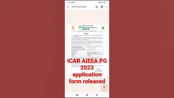 ICAR AIEEA PG Ph.D examination schedule 2023 #agriculture #icar  #icar_srf #icar_jrf_exam_date_2023