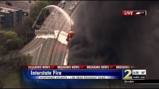 Aerial footage as panicked drivers try to flee from Atlanta bridge