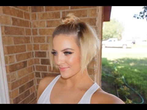 Half Up Top Knot For Short Hair Youtube