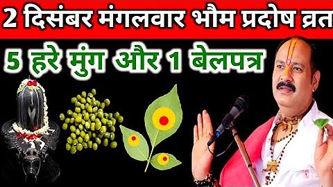 2 दिसंबर मंगलवार भौम प्रदोष के दिन 5 हरे मुंग और 1 बेलपत्र वाला उपाय जरुर करें || pradeep mishra||