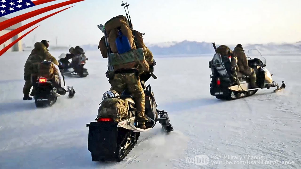 U.S. Special Forces (Green Berets) Rapidly Deploy on Snowmobiles 