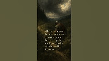 « Do not go where the path may lead, go instead where there is no path and leave a trail  » — Ralph