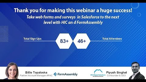 Webinar: Take web forms and surveys in Salesforce to the next level with HIC and FormAssembly!’