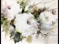 White Roses - Wet on Wet - Online Workshop via Zoom - Watercolor/Aquarela - Demo