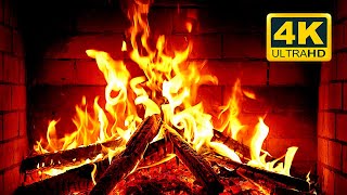 Cozy Fireplace 4K (12 HOURS). Fireplace with Crackling Fire Sounds. Fireplace Burning 4K