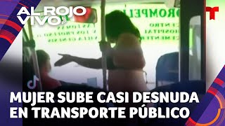 Mujer sube casi desnuda al transporte público de Chile y el video se viraliza