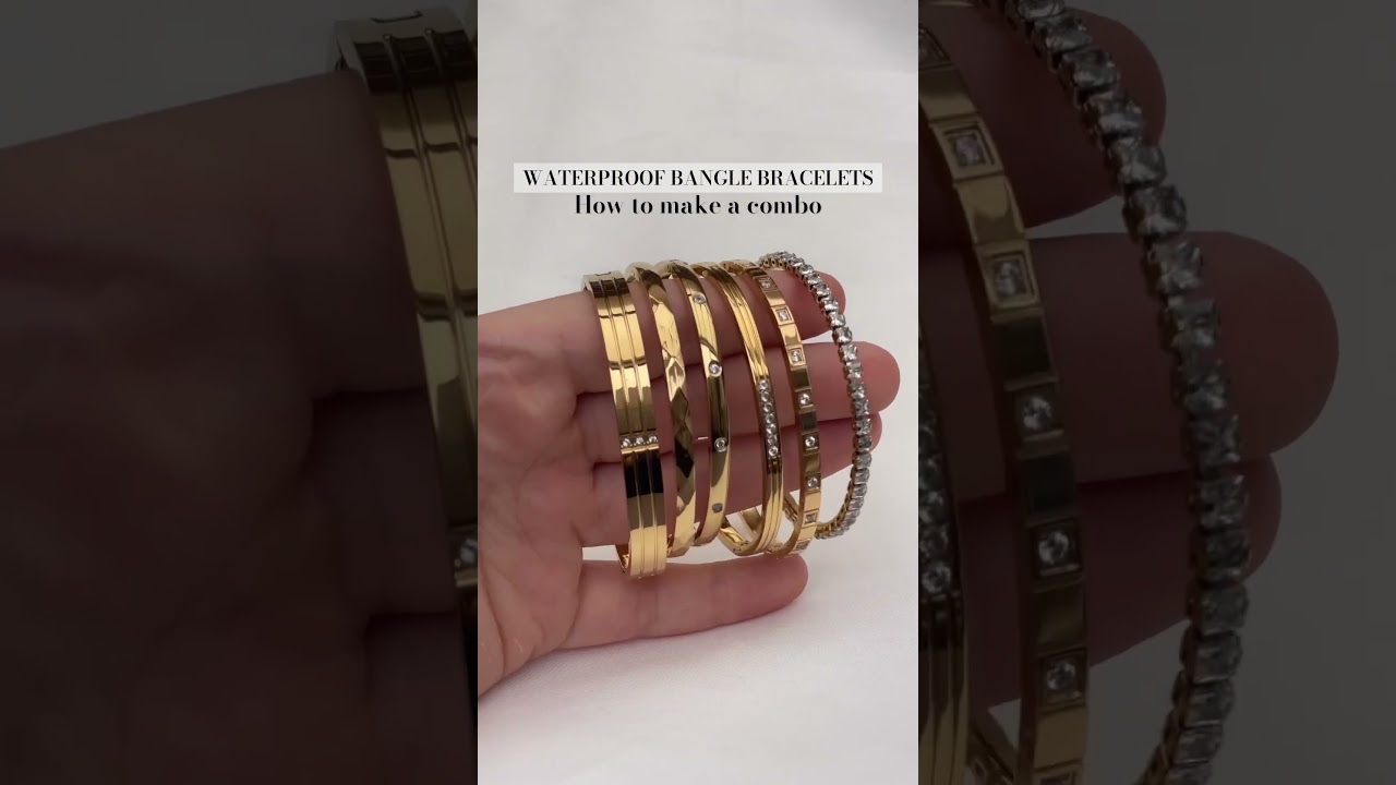 Waterproof bangle bracelet jewelry! How to make a bangle bracelet combination♥️ 