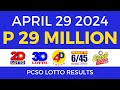Lotto result today 9pm april 29 2024  complete details