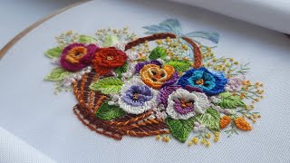 How to Embroider Flowers  Pansies Tutorial