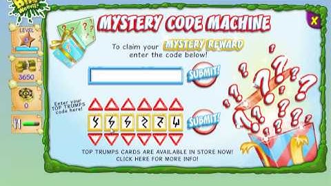 Binweevils Top Trump Codes