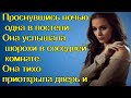 Проснувшись ночью одна в постели.Она услышала шорохи в соседней комнате.Она тихо приоткрыла дверь и