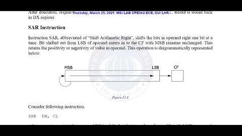 Working of Logical Instructions [AND, OR, NOT, XOR, RCL, RCR, ROL, ROR, SHL, SHR and SAR] Part 3