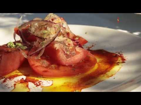 Cooking Spanish recipes: Tomato salad with pimentn by Jos Pizarro.
