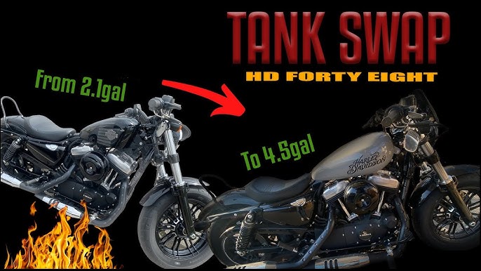 Swapping Harley Sportster Gas Tank - 3.3 Gallon Peanut to 4.5 Gallon 