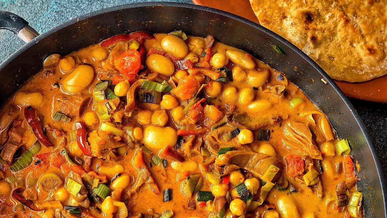 Butter Bean Chickpea Curry Recipe   Vegan Coconut Milk Curry