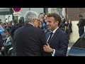 Macron arrive  la grande mosque de paris pour commmorer son centenaire  afp images