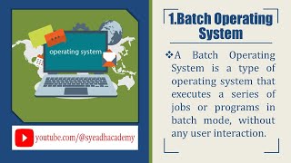 Celebrity 2.Batch Operating System | Types of Operating System Profile