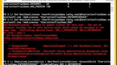 How to use Azure Active Directory PowerShell to assign EMS/AADP licenses