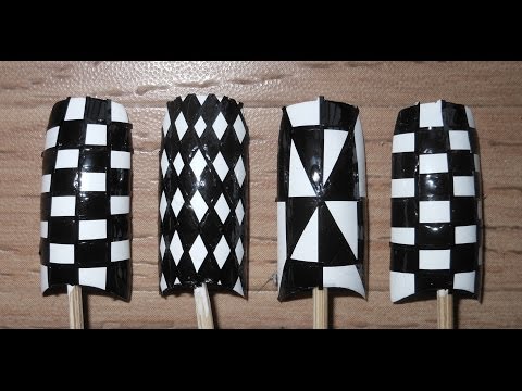 Perfect and easy classic black and white checkered nail tutorial