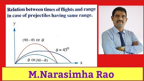 Relation between times of flights and Range in case of Projectile having same Range | NARASIMHARAO
