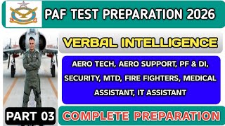 Paf test preparation 2026|paf verbal intelligence test|air force test|@Ayeshaforcesacademy