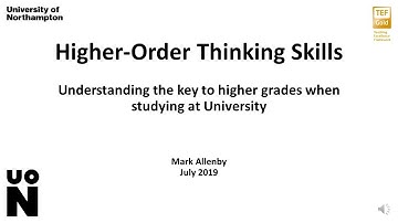 Higher Order Thinking Skills - A Key to Success at University