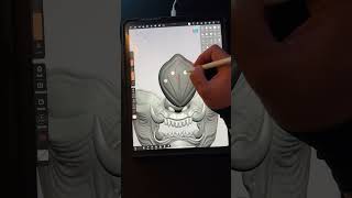 Freestyle half samurai mask on Nomad Sculpt on IPad Pro. Tutorials in 