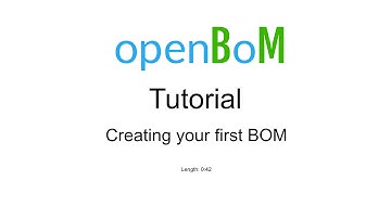 openBoM tutorial: How to create your first BOM
