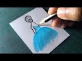 how to draw a blue dress Blue dress, modern princess  #asmr #copic #fashionillustration  #illustration #princess #ROMWEnextgen
