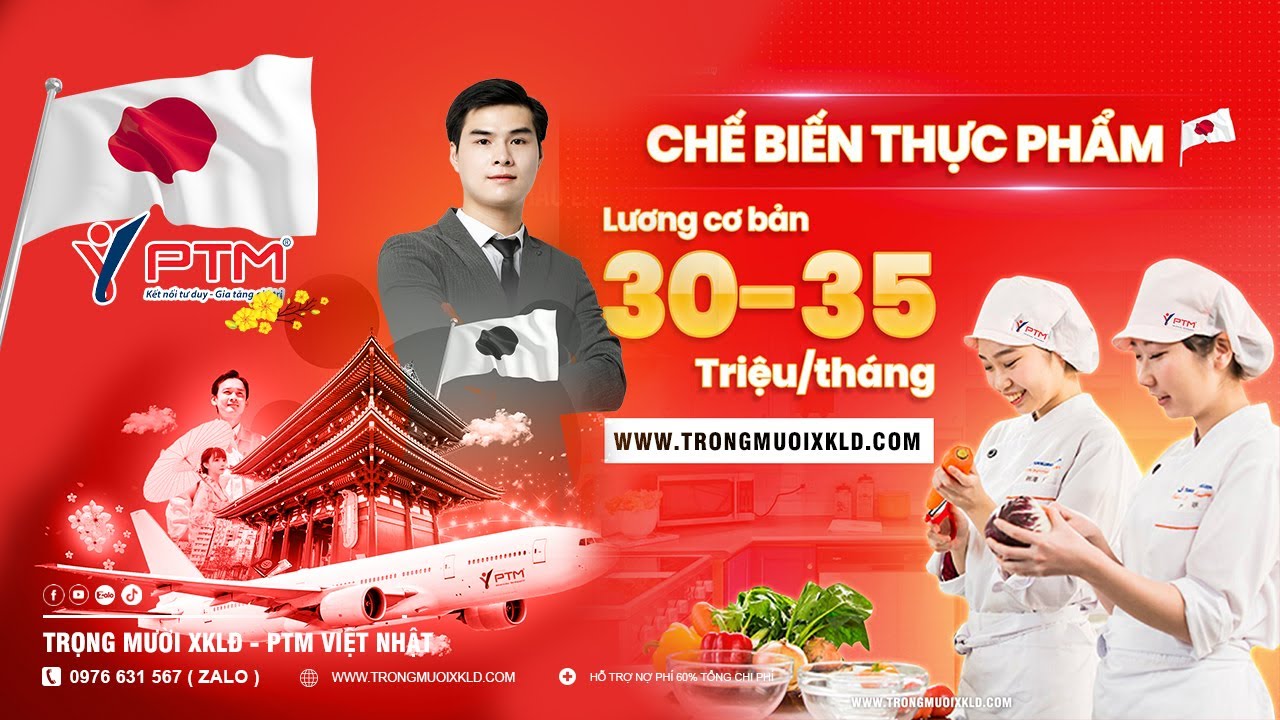 Top Đơn hàng Xuất khẩu lao động Nhật Bản Lương Cao phù hợp Lao động Bạc Liêu (Nông nghiệp, Thủy sản, Thực phẩm)