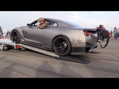 1500HP Nissan GTR AMS ROCKET - Start, Unloading, 0-328 Km/h Acceleration!