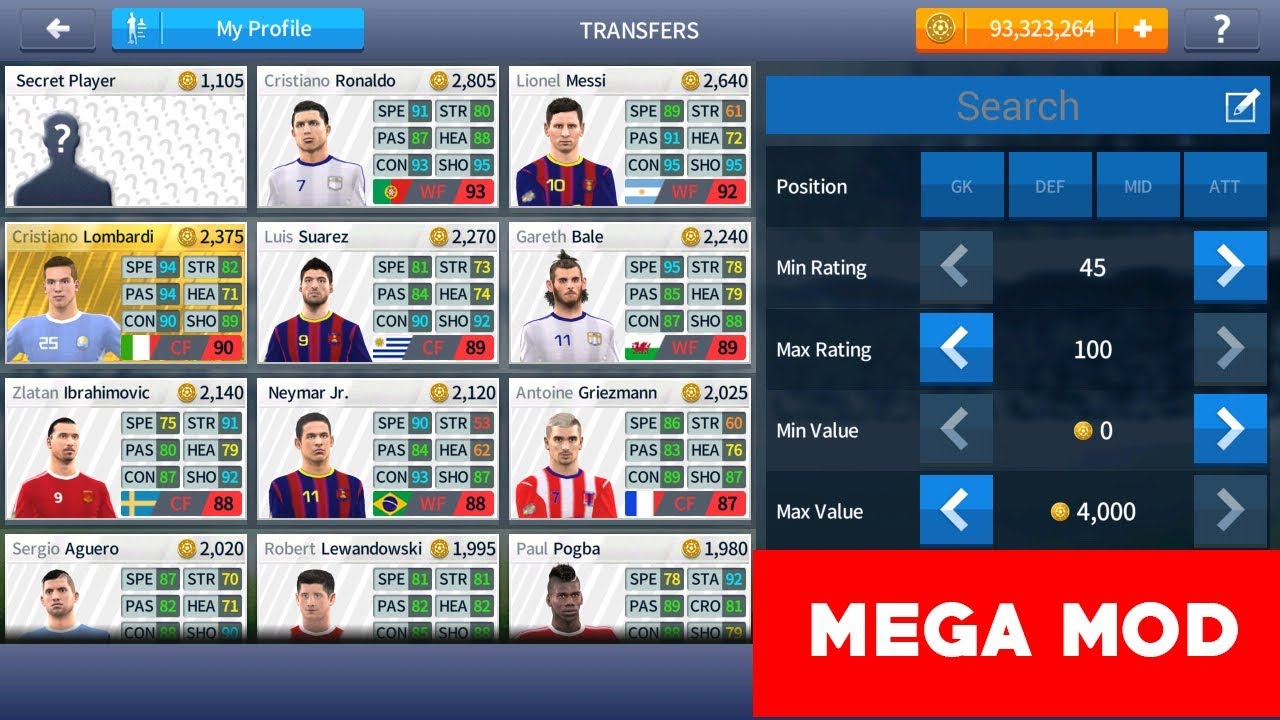 Dream League Soccer 16 Mega Mod Unlimited Player Development Gameplay By Runal Tips