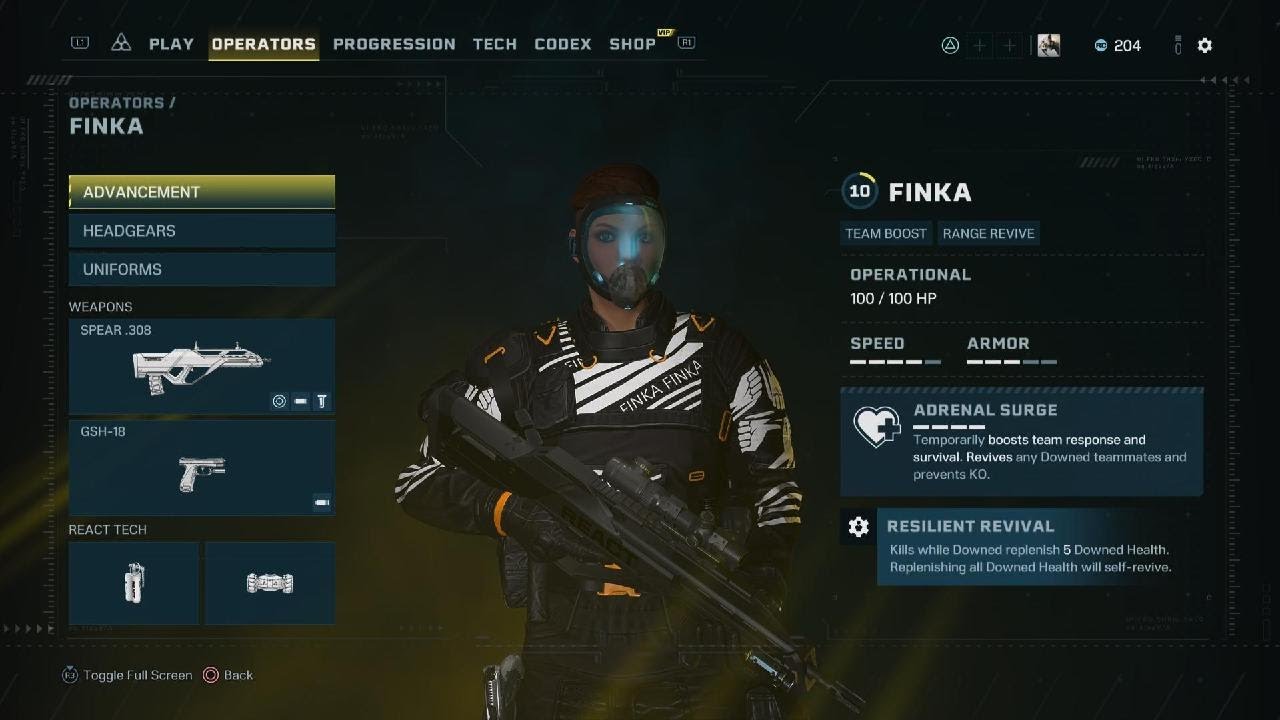 Tom Clancy's Rainbow Six Extraction. WO5: Finka: Spear .308 AR or 6P41 ...