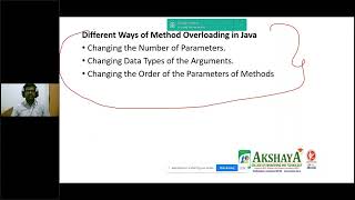 Unit II Concept of Method Overloading in Java by Mr.V.Balamurugan, AP/CSE