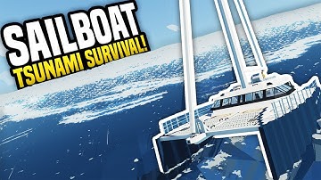 SAILBOAT TSUNAMI SURVIVAL - Stormworks: Build and Rescue | Sinking Ship Survival!
